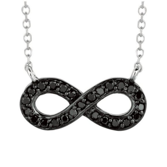 0.15 Carat Black Diamond Infinity Necklace